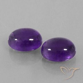 Pedras preciosas de Ametista Violeta médio natural de 8.09 ct, oval, Transparente