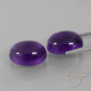 Pedras preciosas de Ametista Violeta médio natural de 8.09 ct, oval, Transparente
