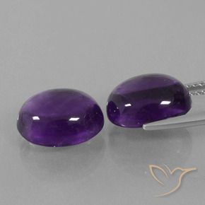 Pedras preciosas de Ametista Violeta médio natural de 8.25 ct, oval, Transparente
