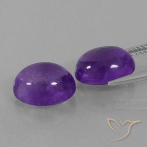 Pedras preciosas de Ametista Violeta médio natural de 7.70 ct, oval, Transparente