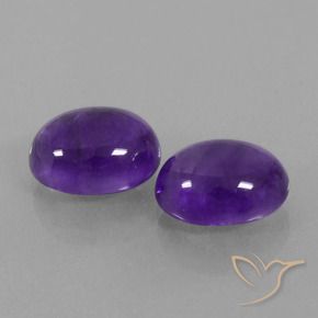 Pedras preciosas de Ametista Violeta médio natural de 7.38 ct, oval, Transparente