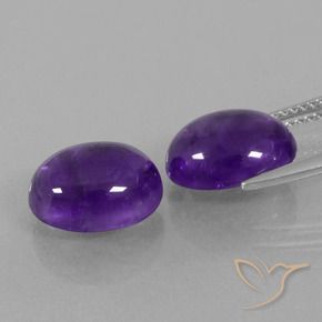 Pedras preciosas de Ametista Violeta médio natural de 7.38 ct, oval, Transparente