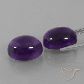 Pedras preciosas de Ametista Violeta médio natural de 8.98 ct, oval, Transparente
