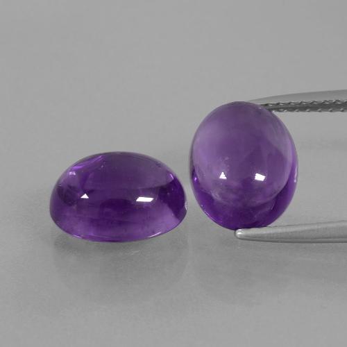 Pedras preciosas de ametista violeta natural de 5,94 ct, corte oval, transparente