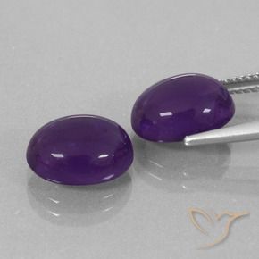 Pedras preciosas de Ametista Violeta Médio-claro natural de 7.80 ct, oval, Transparente