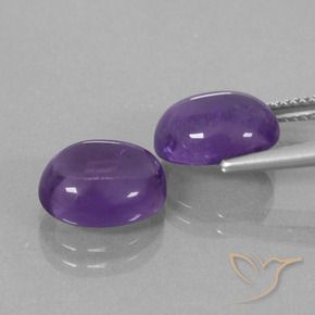 Pedras preciosas de Ametista Violeta médio natural de 7.80 ct, oval, Transparente