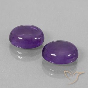 Pedras preciosas de Ametista Violeta Médio-claro natural de 7.55 ct, oval, Transparente