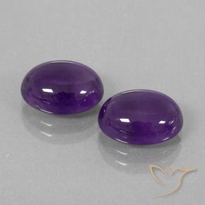 Pedras preciosas de Ametista Violeta Médio-claro natural de 6.94 ct, oval, Transparente