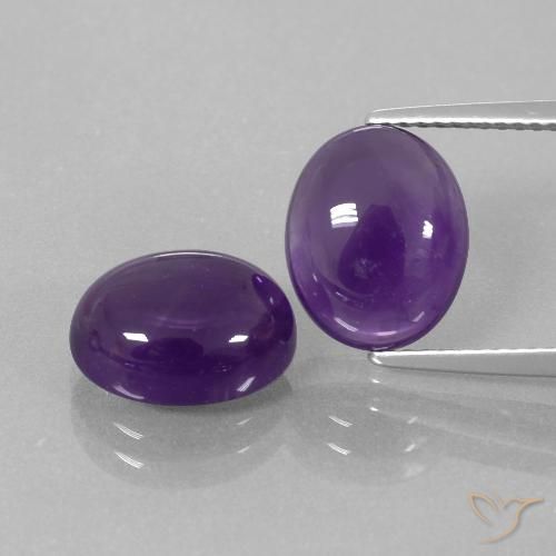 7.42ctw Natural Violeta Médio-claro Ametista, oval, Transparente