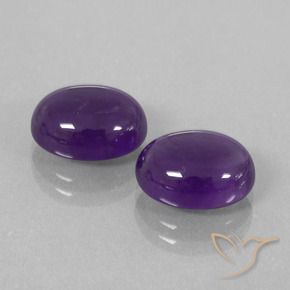 Pedras preciosas de Ametista Violeta Médio-claro natural de 7.42 ct, oval, Transparente