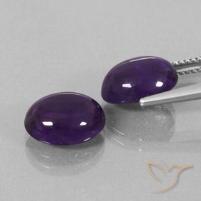 Pedras preciosas de Ametista Violeta Profundo natural de 6.75 ct, oval, Transparente