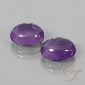Pedras preciosas de Ametista Violeta médio natural de 7.53 ct, oval, Transparente