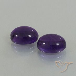 Pedras preciosas de Ametista Violeta médio natural de 7.27 ct, oval, Transparente