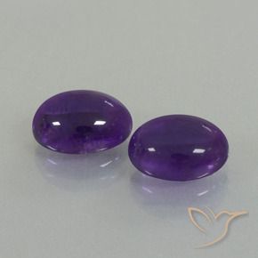 Pedras preciosas de Ametista Violeta médio natural de 7.31 ct, oval, Transparente