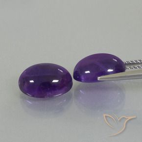 Pedras preciosas de Ametista Violeta médio natural de 7.31 ct, oval, Transparente