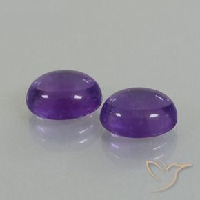 Pedras preciosas de Ametista Violeta médio natural de 7.76 ct, oval, Transparente