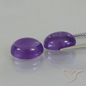 Pedras preciosas de Ametista Violeta médio natural de 7.76 ct, oval, Transparente
