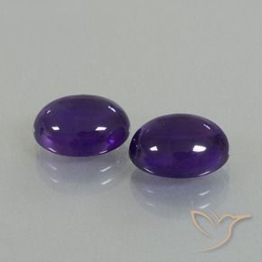 Pedras preciosas de Ametista Violeta Profundo natural de 7.22 ct, oval, Transparente