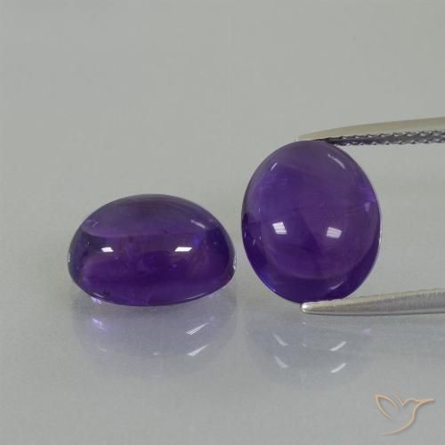 7.84ctw Natural Violeta médio Ametista, oval, Transparente