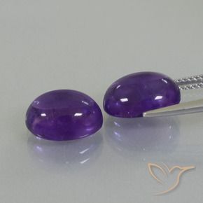 Pedras preciosas de Ametista Violeta médio natural de 7.84 ct, oval, Transparente