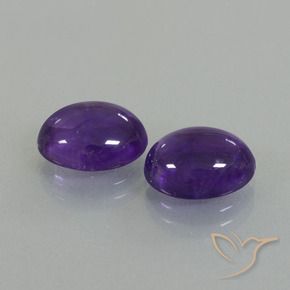 Pedras preciosas de Ametista Violeta médio natural de 6.87 ct, oval, Transparente