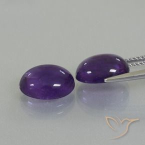 Pedras preciosas de Ametista Violeta médio natural de 6.87 ct, oval, Transparente