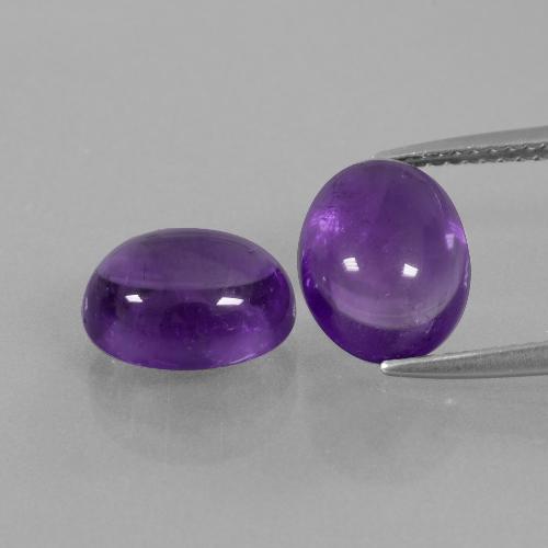 Pedras preciosas de Ametista Violeta Médio-claro natural de 5.82 ct, Corte Oval, Transparente