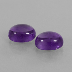 Pedras preciosas de Ametista Violeta Médio-claro natural de 5.82 ct, Corte Oval, Transparente
