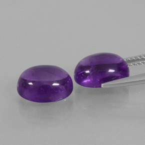 Pedras preciosas de Ametista Violeta Médio-claro natural de 5.82 ct, Corte Oval, Transparente