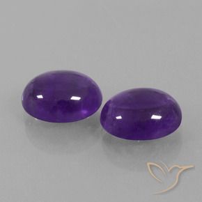Pedras preciosas de Ametista Violeta médio natural de 7.04 ct, oval, Transparente