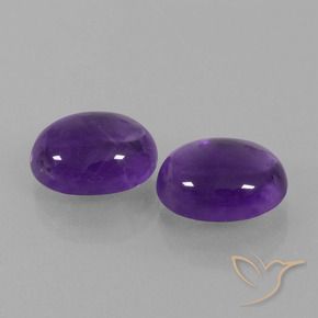 Pedras preciosas de Ametista Violeta médio natural de 7.15 ct, oval, Transparente