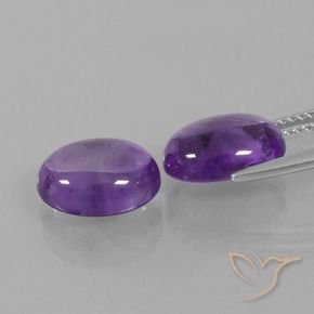 Pedras preciosas de Ametista Violeta médio natural de 6.87 ct, oval, Transparente