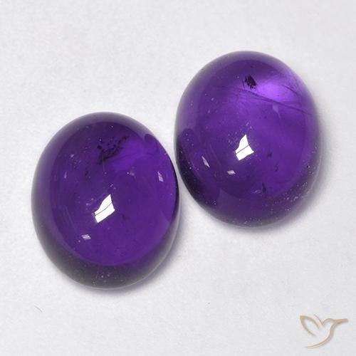 Pedras preciosas de Ametista Violeta médio natural de 7.70 ct, oval, Transparente