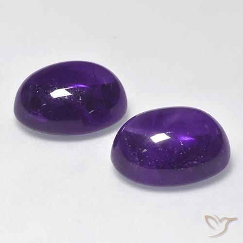 Pedras preciosas de Ametista Violeta médio natural de 7.70 ct, oval, Transparente