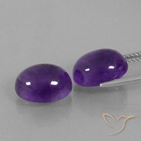 Pedras preciosas de Ametista Violeta médio natural de 8.43 ct, oval, Transparente