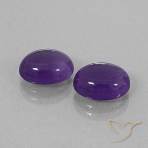 Pedras preciosas de Ametista Violeta médio natural de 5.40 ct, oval, Transparente