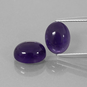 Pedras preciosas de Ametista Violeta escuro natural de 5.73 ct, Corte Oval, Transparente