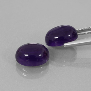 Pedras preciosas de Ametista Violeta escuro natural de 5.73 ct, Corte Oval, Transparente