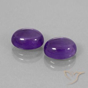 Pedras preciosas de Ametista Violeta médio natural de 5.72 ct, oval, Transparente