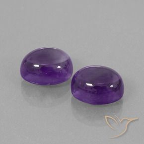 Pedras preciosas de Ametista Violeta médio natural de 6.68 ct, oval, Transparente