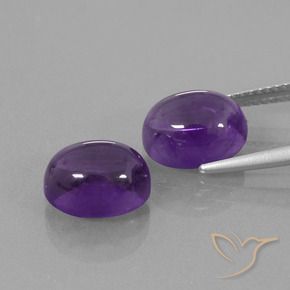Pedras preciosas de Ametista Violeta médio natural de 6.68 ct, oval, Transparente