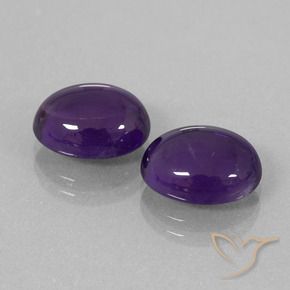 Pedras preciosas de Ametista Violeta médio natural de 7.30 ct, oval, Transparente