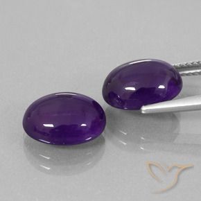 Pedras preciosas de Ametista Violeta médio natural de 7.30 ct, oval, Transparente