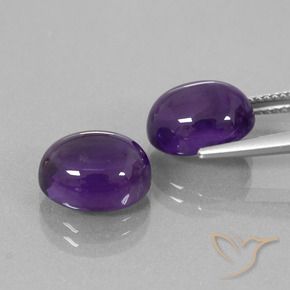 Pedras preciosas de Ametista Violeta médio natural de 9.22 ct, oval, Transparente
