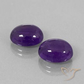 Pedras preciosas de Ametista Violeta médio natural de 7.45 ct, oval, Transparente