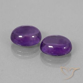 Pedras preciosas de Ametista Violeta médio natural de 7.64 ct, oval, Transparente