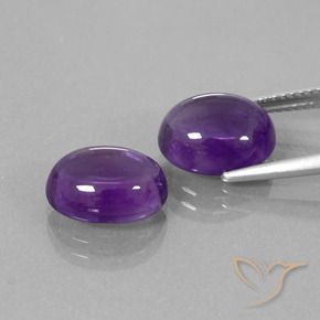 Pedras preciosas de Ametista Violeta médio natural de 7.64 ct, oval, Transparente
