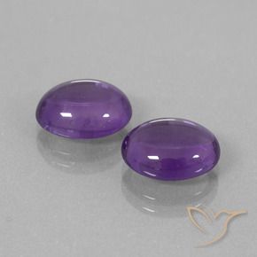 Pedras preciosas de Ametista Violeta Médio-claro natural de 6.69 ct, oval, Transparente