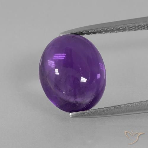 3.85ct Natural Violeta Médio-claro Ametista, oval, Transparente