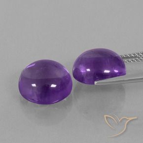 Pedras preciosas de Ametista Violeta médio natural de 10.21 ct, Redondo, Transparente